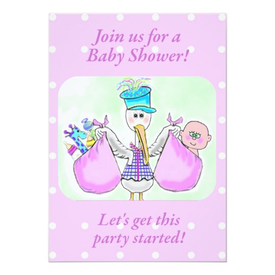 Stork Baby Shower Invitations template