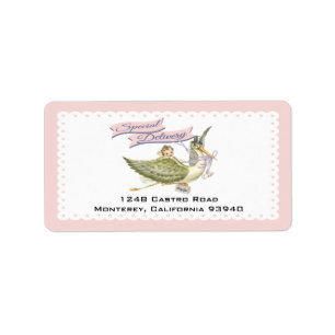 Stork Baby Shower labels