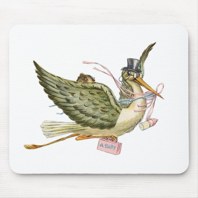STORK BABY SHOWER MOUSE MAT (Front)