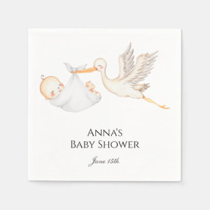Stork Baby Shower Napkin