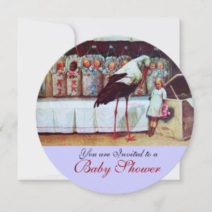 STORK BABY SHOWER New Babies Blue Invitation