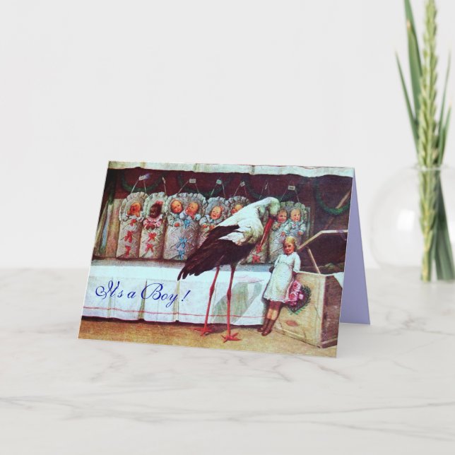 STORK BABY SHOWER New Baies Blue Invitation (Front)