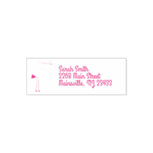 Stork Baby Shower Pink Girl Cute Cartoon Self-inking Stamp