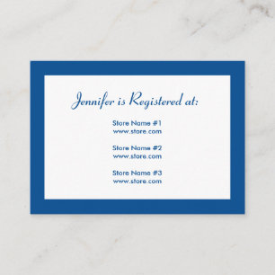 Stork Baby Shower Registry Card - Blue
