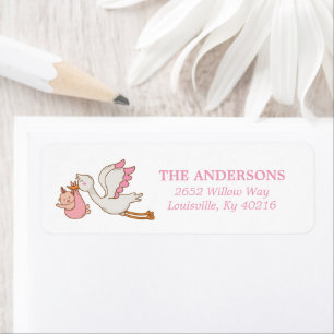 Stork Baby Shower Return Address