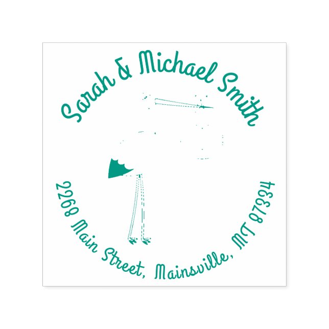 Stork Baby Shower Spring Self-inking Stamp (Design)