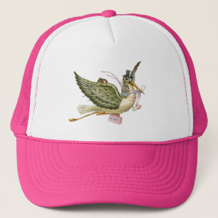 STORK BABY SHOWER TRUCKER HAT