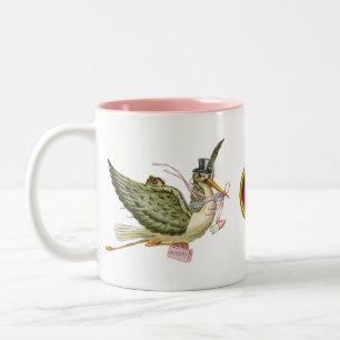 STORK BABY SHOWER Two-Tone COFFEE MUG