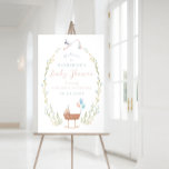 Stork Baby Shower Welcome Sign<br><div class="desc">Decorate your stork themed baby shower with this beautiful welcome sign featuring watercolor art of a stork and a crib. Change the wording and the font colours with the online editor. This baby shower sign is perfect for baby boy or baby girl or a gender neutral party.</div>