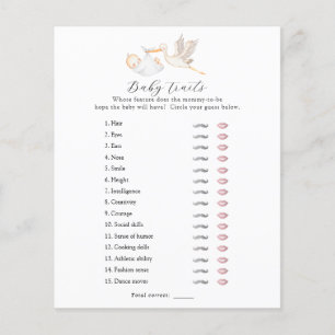 Stork Baby Traits Shower Game