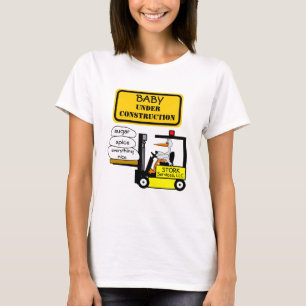 Stork Baby Under Construction Expecting Mother Tee