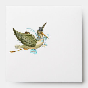 STORK BOY BABY SHOWER , Blue White Envelopes