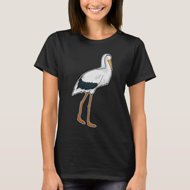 Stork Bride Veil Wedding T-Shirt (Front)
