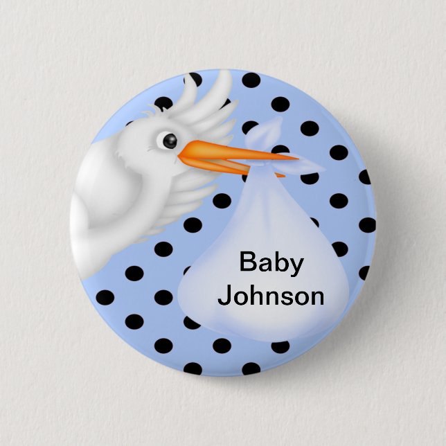 Stork Buttons For Boys (Front)