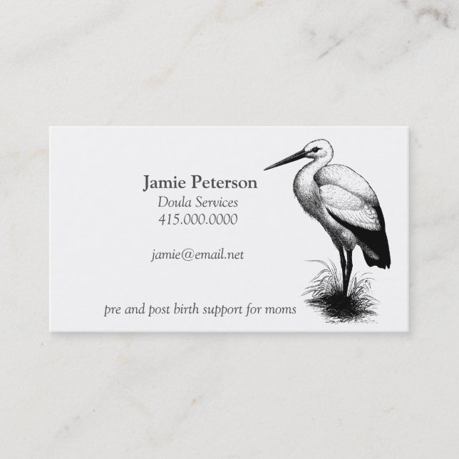 Stork Call The Doula Business Cards (Front)