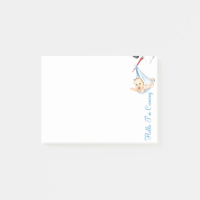 Stork Carries A Baby Funny Post-it® Notes (Front)