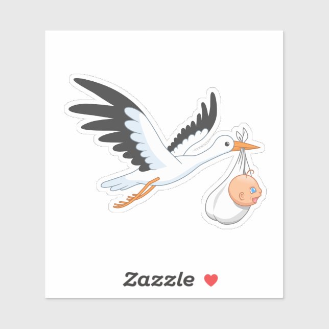 Stork Carrying a Baby (Sheet)