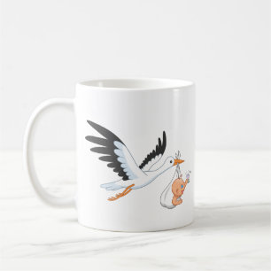 Stork Carrying a Baby Taking First Selfie Coffee M Mug