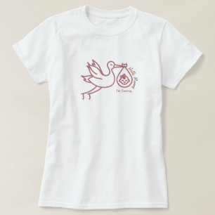 Stork Carrying Baby-Baby Shower T-Shirt