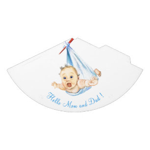 Stork Carrying Baby - Cartoon Drawing Sweet Funny Party Hat