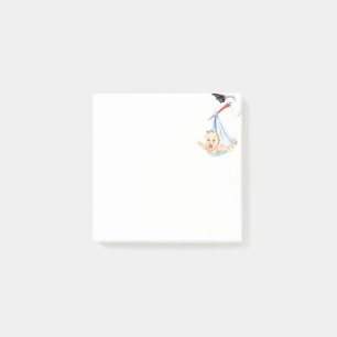 Stork Carrying Baby - Cartoon Sweet Funny Post-it Notes