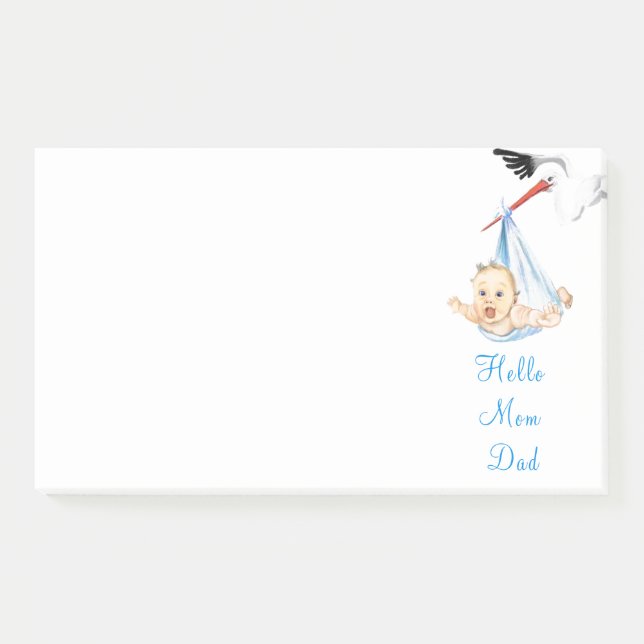 Stork Carrying Baby Funny Post-it® Notes (Front)