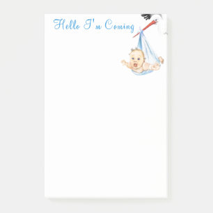 Stork Carrying Baby - Hello I'm Coming Post-it Notes
