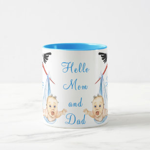 Stork Carrying Baby Mug Gift - Fun