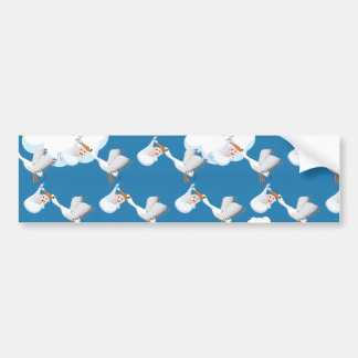 Stork carrying new born Baby Bumper Sticker