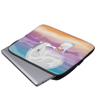Stork carrying new born Baby Laptop Sleeve
