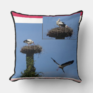 Stork Collage Throw Pillow