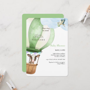 Stork & Cow Moo-ving in Soon Baby Shower Invitation