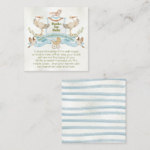 Stork Crest Watercolor Books for Baby Square Business Card