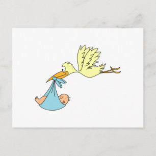 Stork Delivering a Baby Postcard