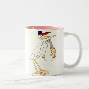 Stork Delivery Baby Two-Tone Coffee Mug