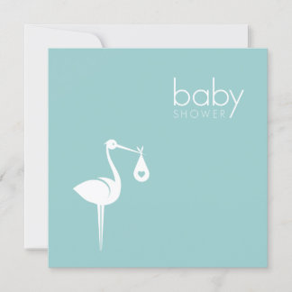 Stork Delivery Boy Blue Baby Shower invitation
