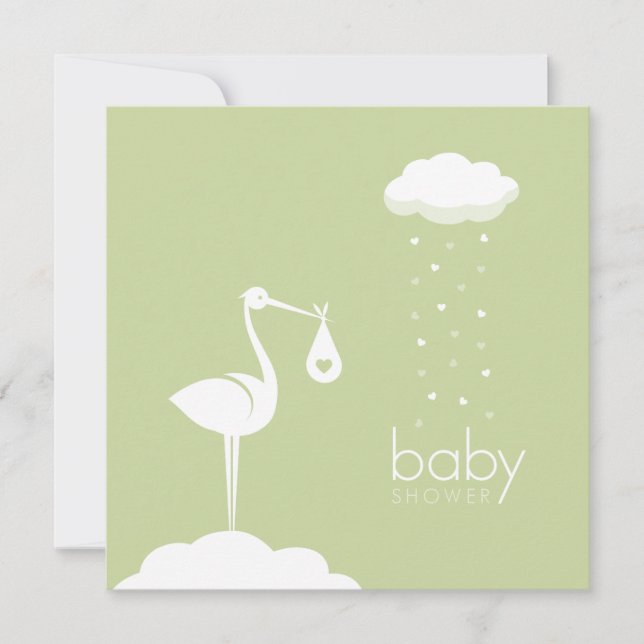 Stork Delivery Neutral Baby Shower invitation (Front)