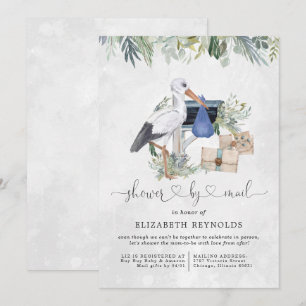 Stork Delivery Virtual Baby Shower by Mail Invitation