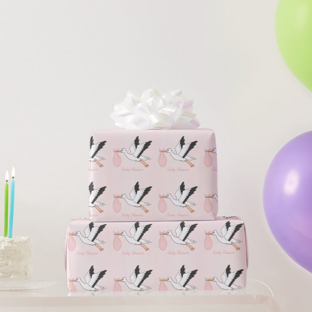 Stork Design Baby Shower Wrapping Paper (Party Gifts)