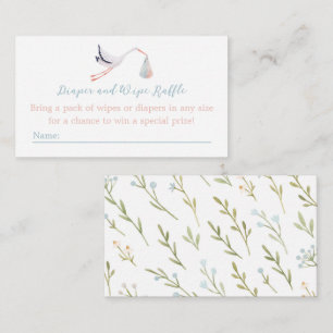 Stork Diaper Card Insert - Blue and Pink