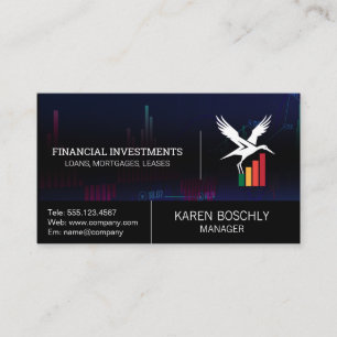 Stork Finance Graph Chart   Investments Business Card