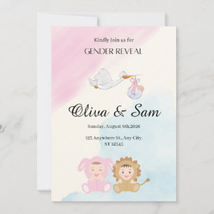 Stork Gender Reveal Invitation