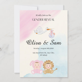 Stork Gender Reveal Invitation
