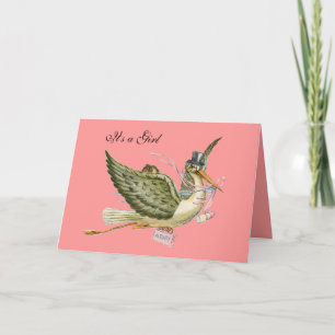 STORK GIRL BABY SHOWER INVITATION