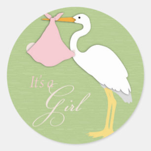 Stork Girl Sticker