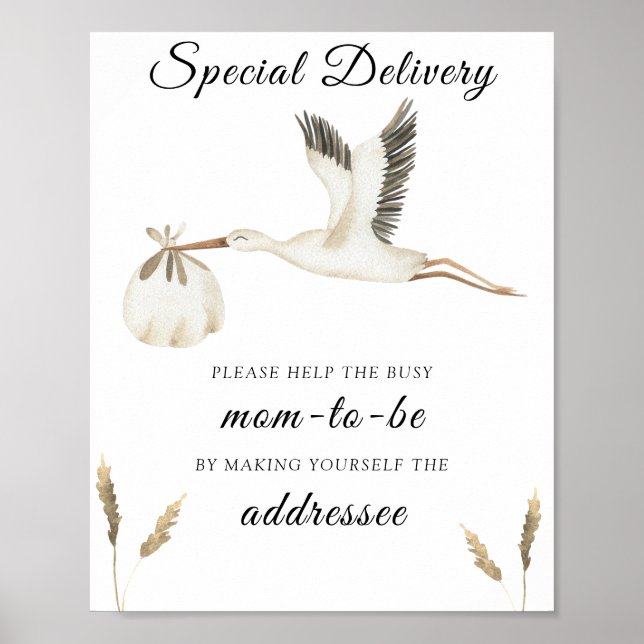 Stork - Help the Busy Mum-to-Be Addressee Poster (Front)