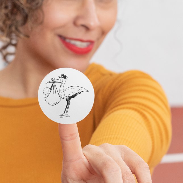 Stork Holding A Baby Stickers (Creator Uploaded)