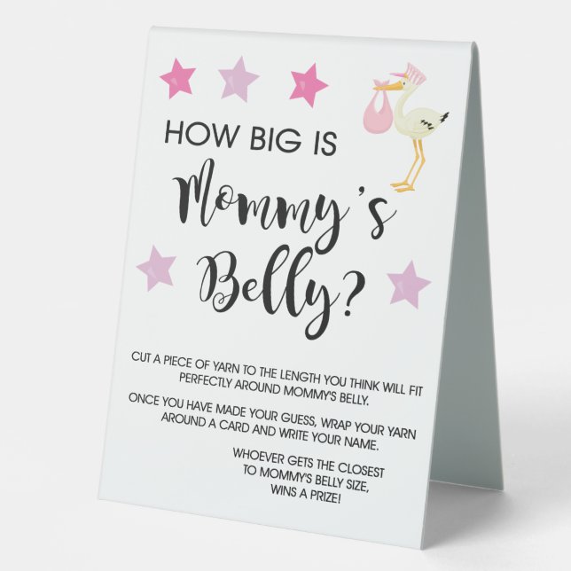 Stork How Big is Mummy Belly Table Sign (Front)