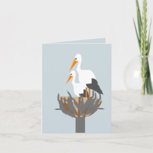 Stork in a nest card