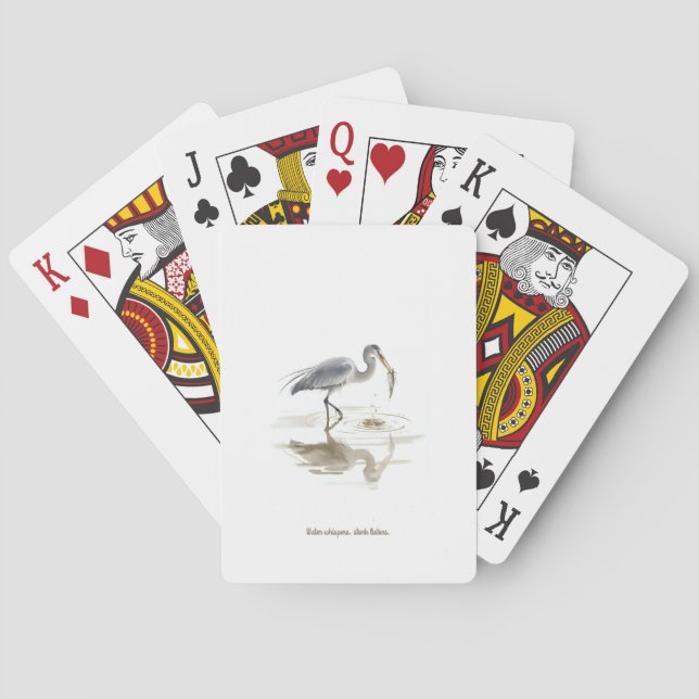 Stork in water playing cards (Back)